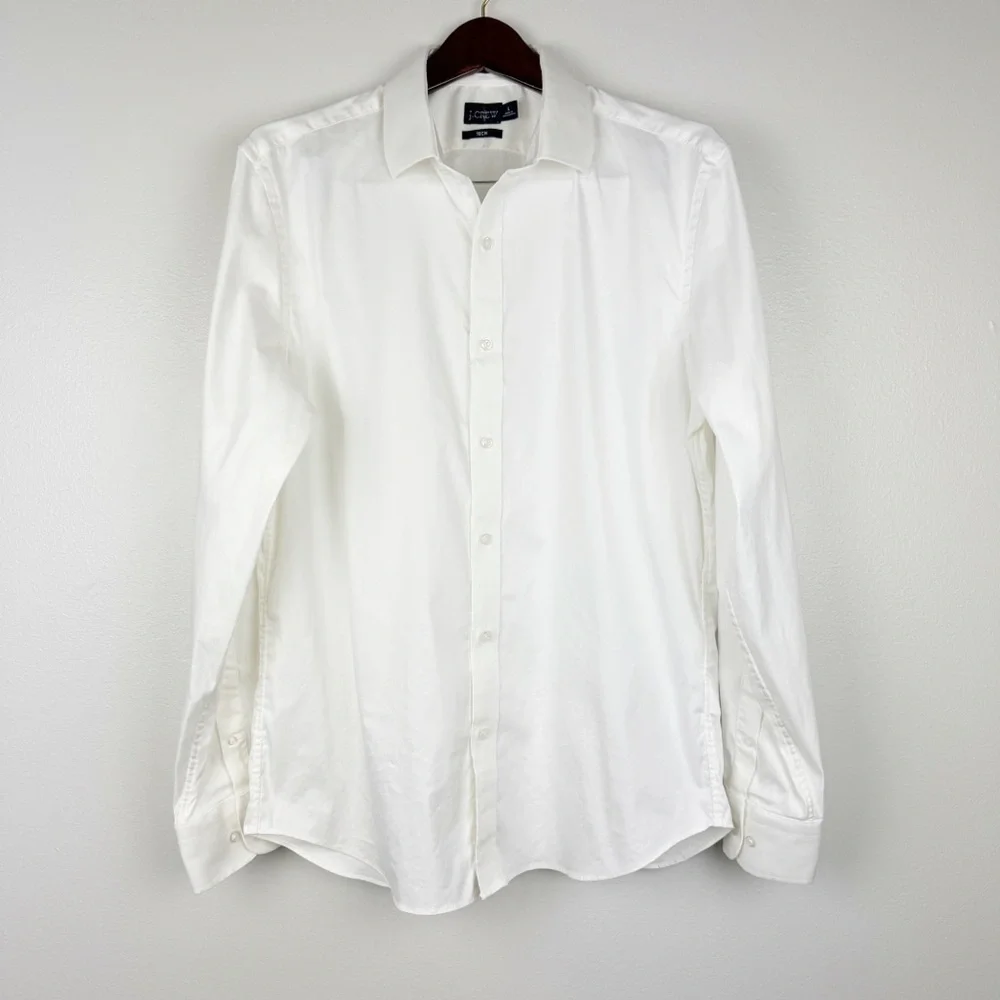 J. Crew Men's Slim Bowery Performance Stretch Dress Shirt Spread Collar L